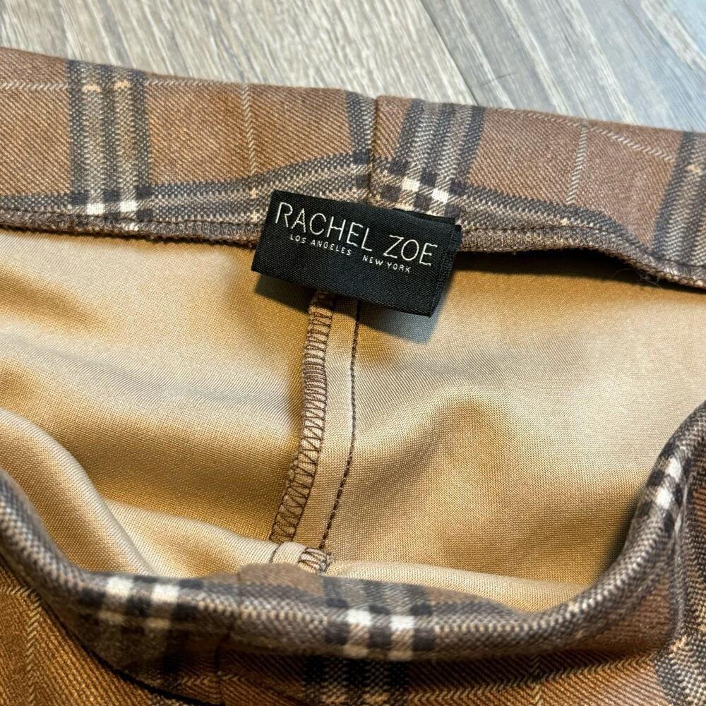 Rachel Zoe White Tan Brown Plaid Pull On Elastic Legging Pant size S - Picture 4 of 6